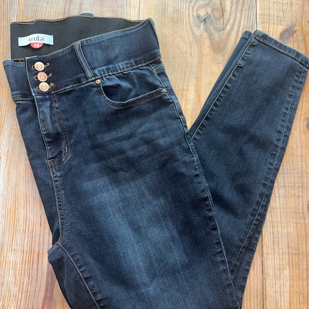 Arula Tummy Control High Rise Midnight Blue Jeans 14 Altard State - Picture 6 of 7